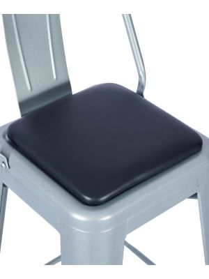 Paris High Stool Seat Board Upholstered Black